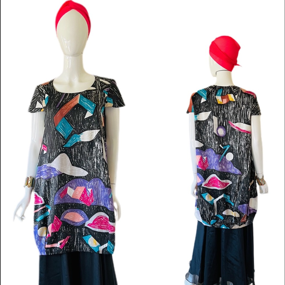 Chloé Designer Silk Abstract Art to Wear Dress 2008 Collection